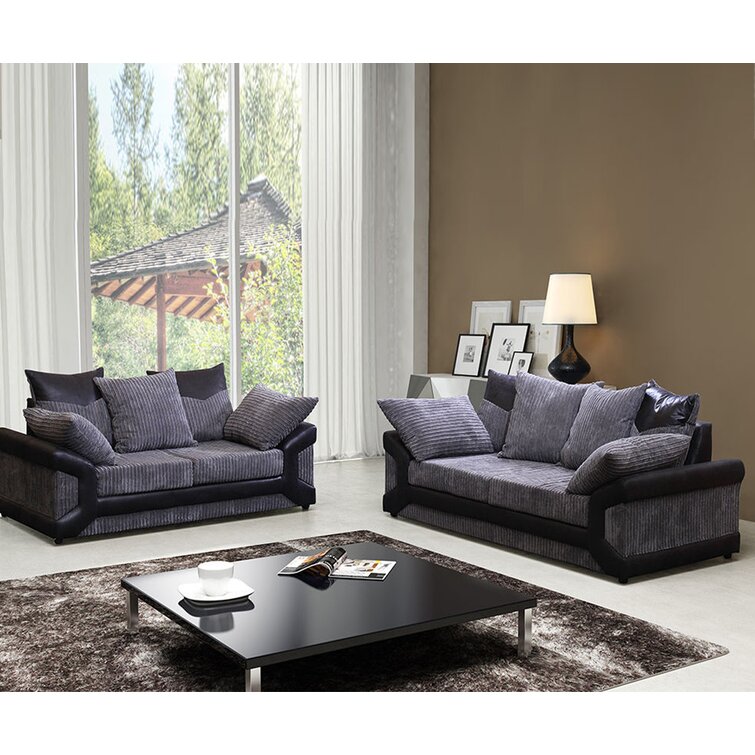 Black 3 piece on sale living room set